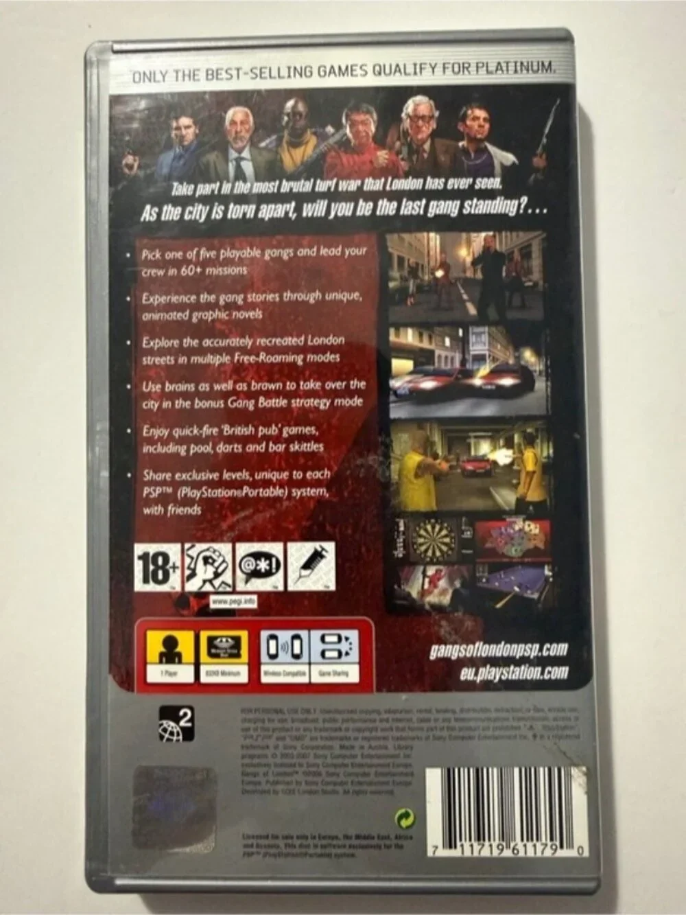 PSP Gangs of London Platinum Edition UMD Complete